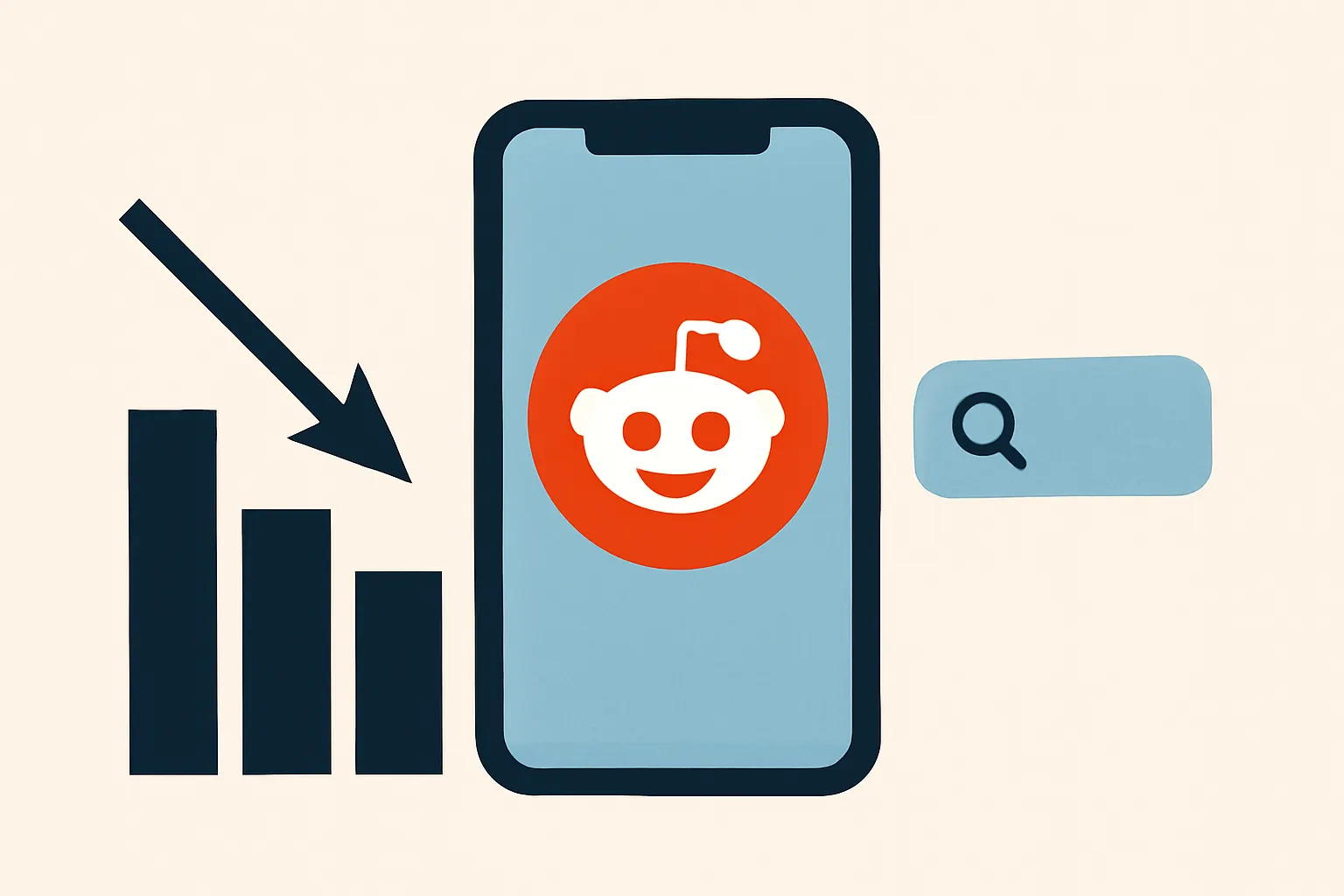AI-generated illustration for: Reddit moves toward mandatory login: search traffic falls and the open web model changes