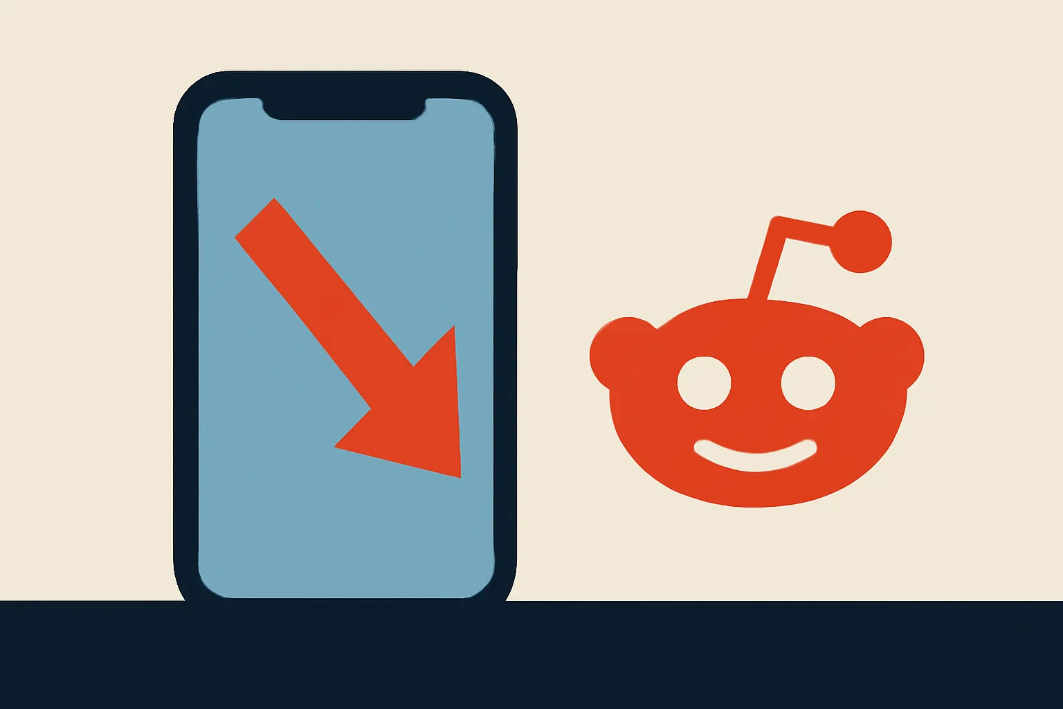 AI-generated illustration for: Reddit loses a million Google visits a week, AI Mode in the crosshairs
