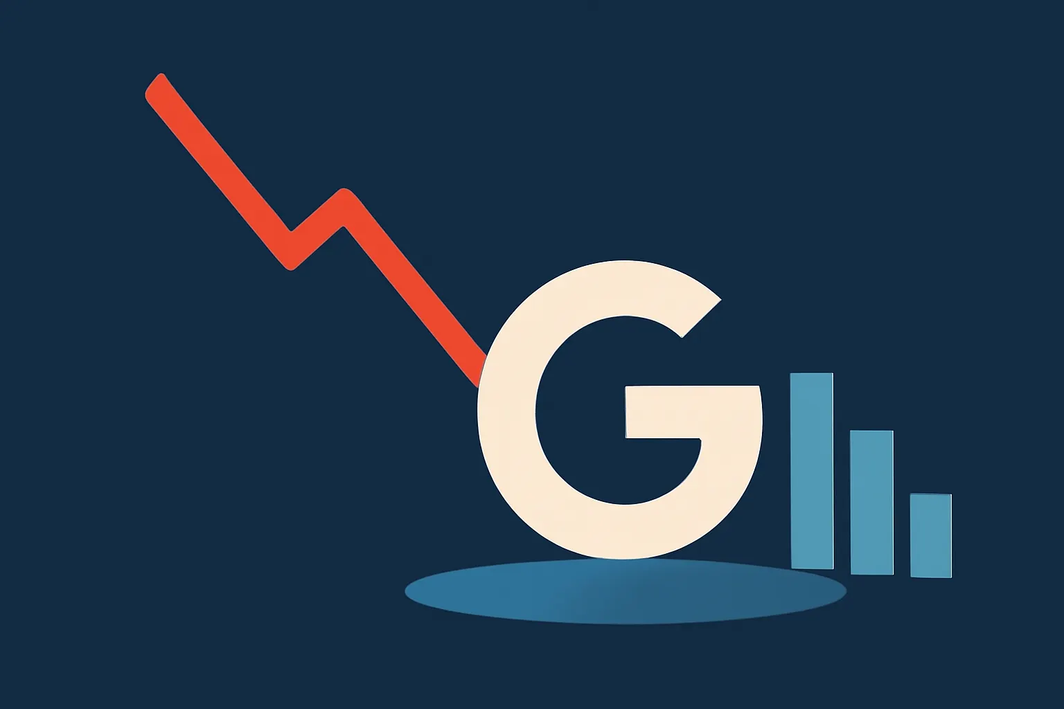 Illustration generated with AI for: Alphabet loses $500 billion on the stock market: Search AI summaries weigh on advertising revenue