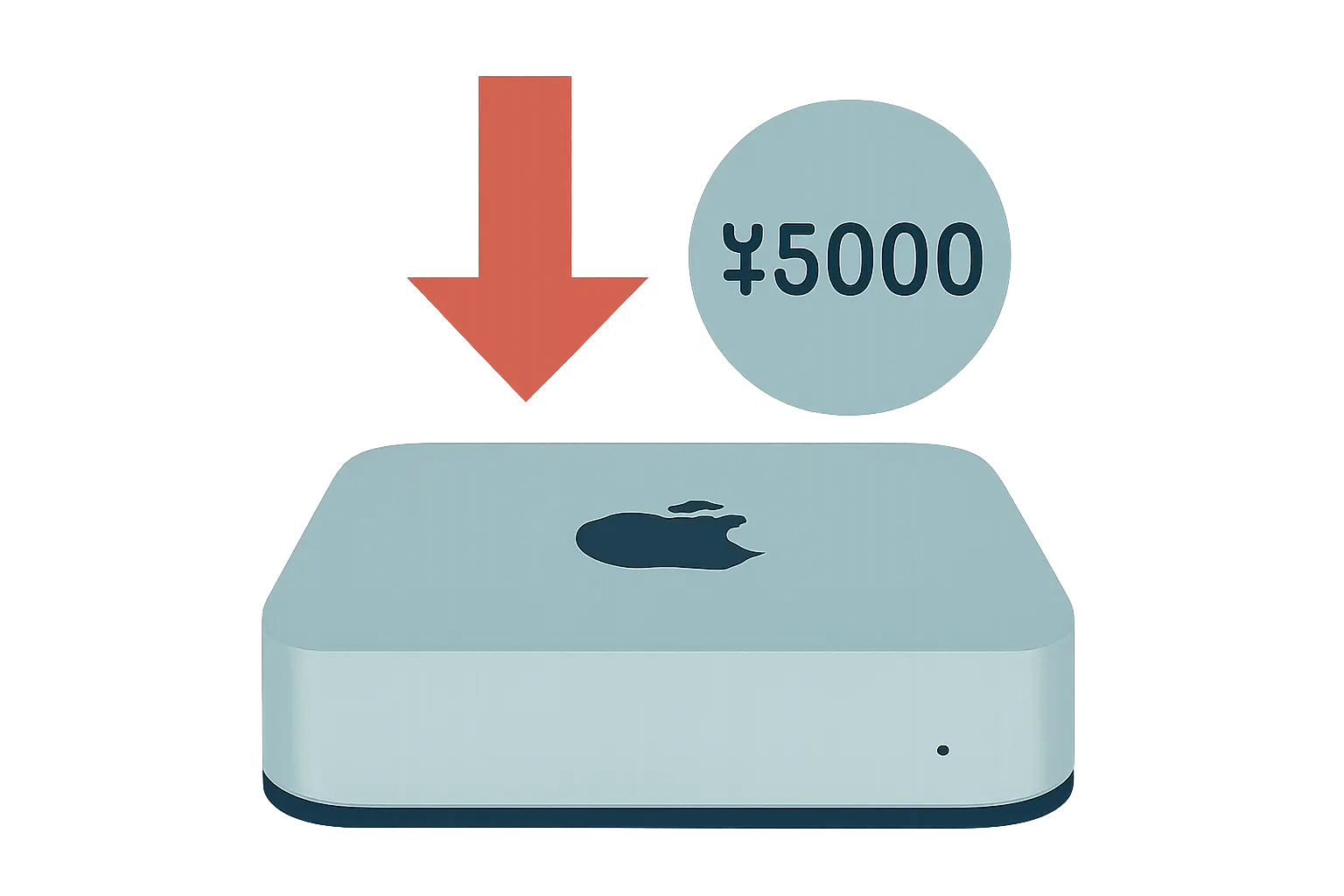 Illustrazione generata con IA per: Mac mini M6 scende sotto i 5mila yuan su JD con il sussidio statale, allo stesso prezzo del modello M4