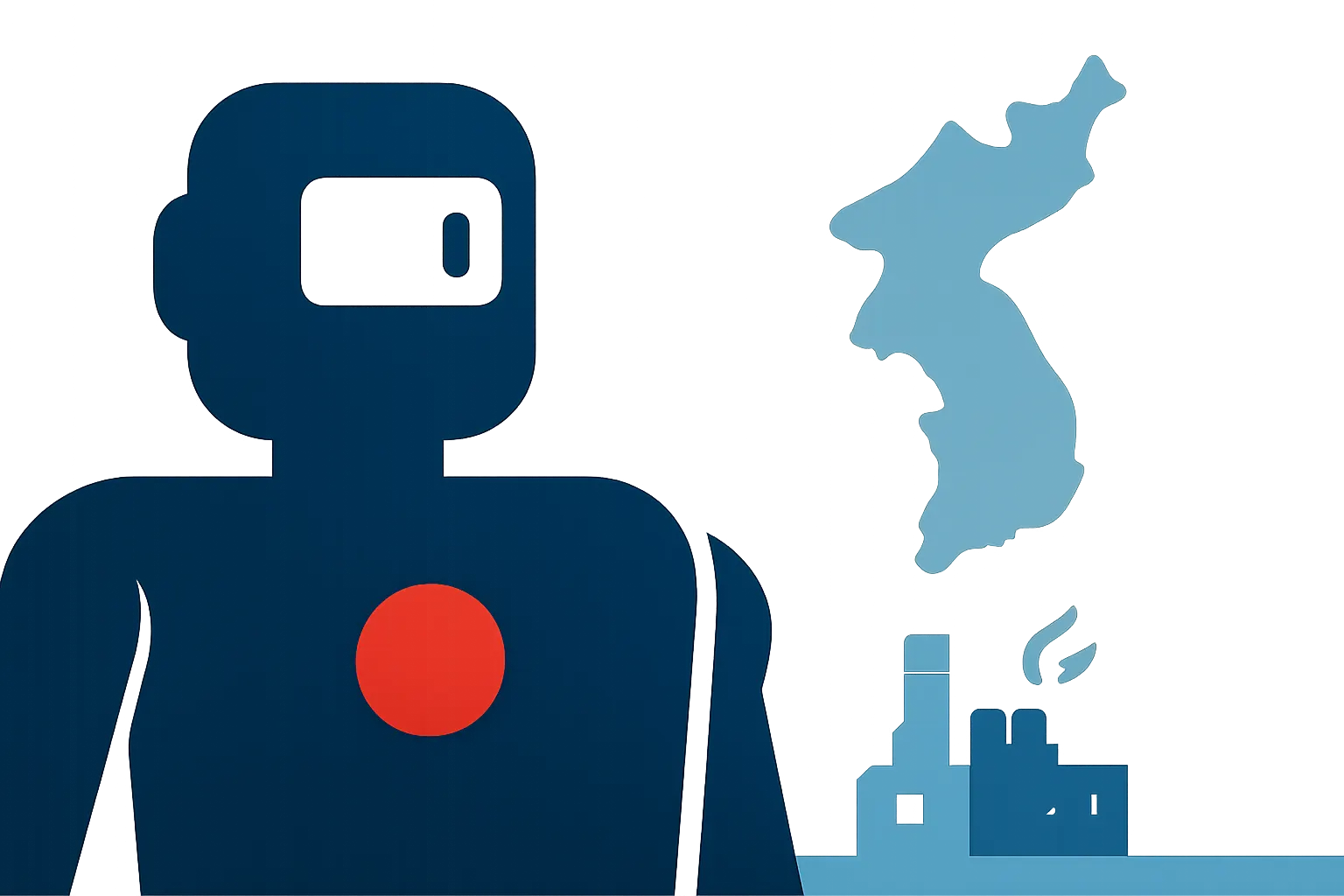 Illustrazione generata con IA per: Tre aziende robotiche cinesi puntano alla Corea del Sud per la physical AI