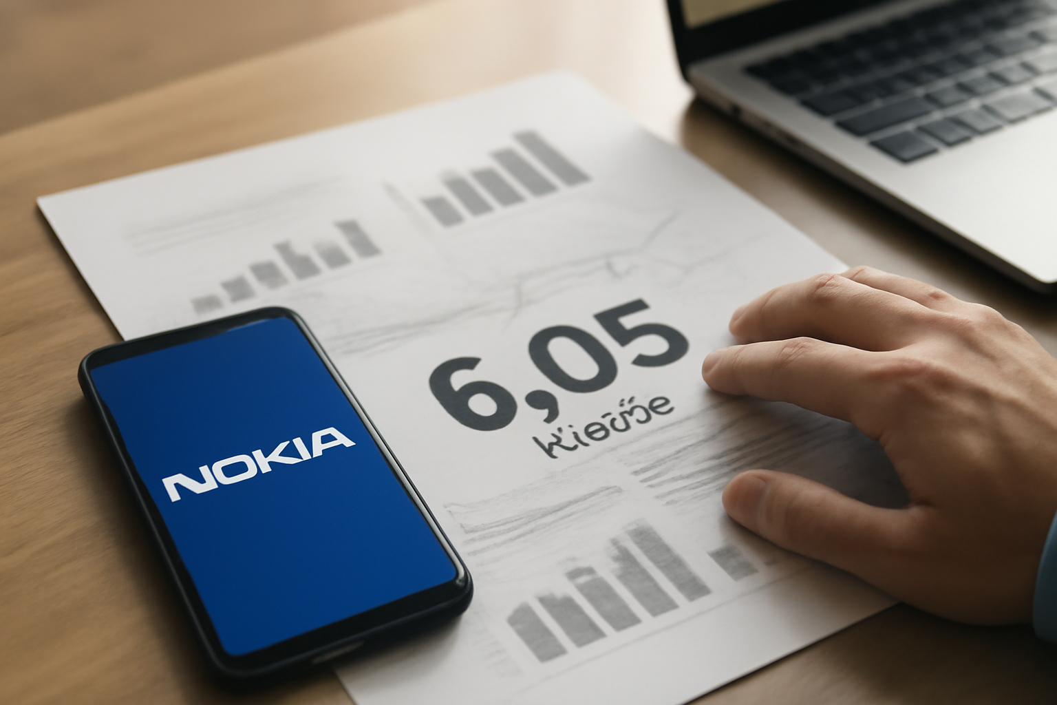 Illustrazione generata con IA per: Nokia, terzo trimestre 2026 oltre le attese: utile operativo a 6,05 miliardi e spinta da AI e cloud