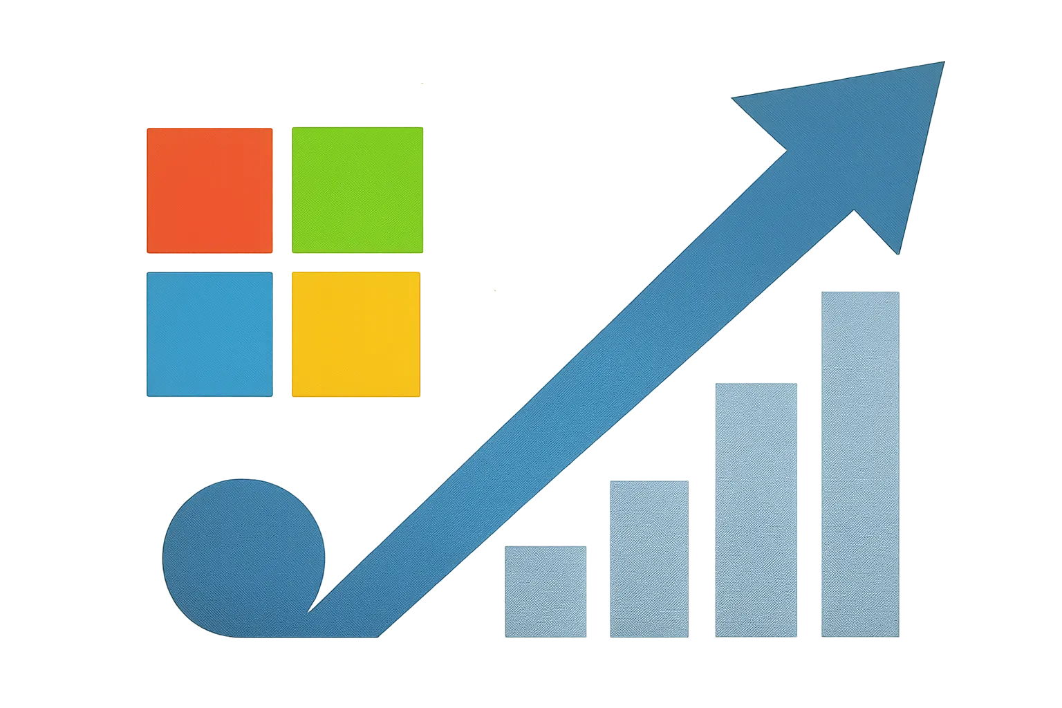 Illustrazione generata con IA per: Microsoft chiude un altro trimestre record: ricavi a 92,3 miliardi, traina il cloud