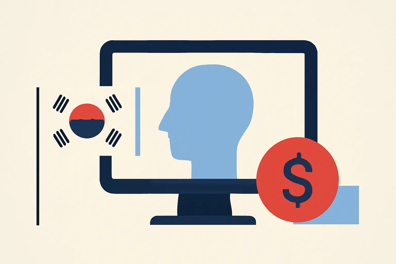 AI-generated illustration for: Korean finance, AI in customer service faces the test of regulation