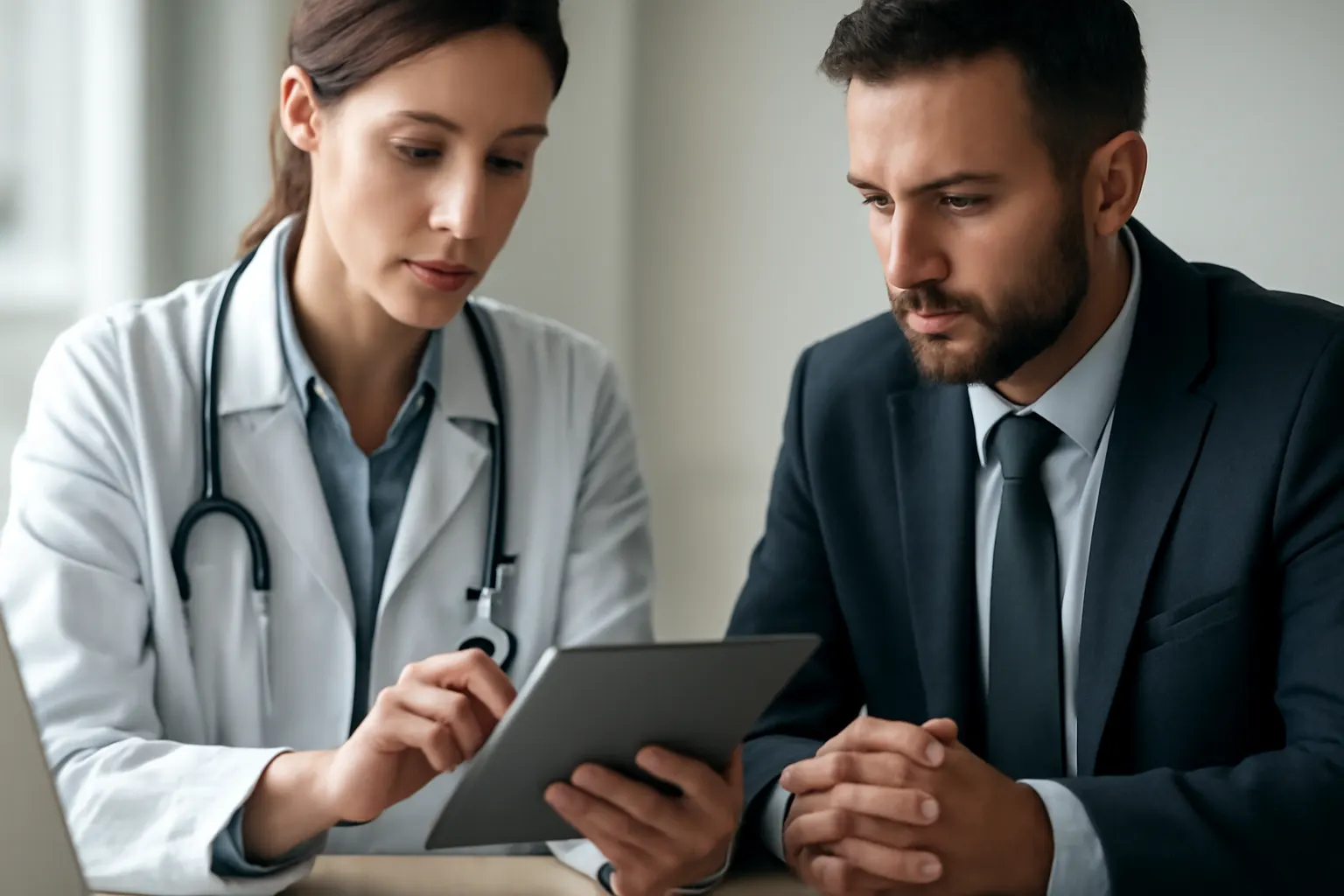 Illustrazione generata con IA per: Sanità digitale, l'AI non basta: la sfida è formare medici e manager