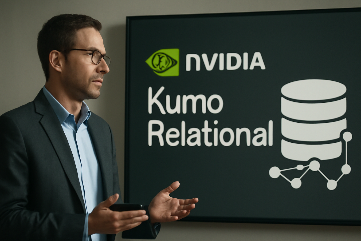 Illustrazione generata con IA per: Nvidia presenta Kumo Relational, modello predittivo per database senza addestramento