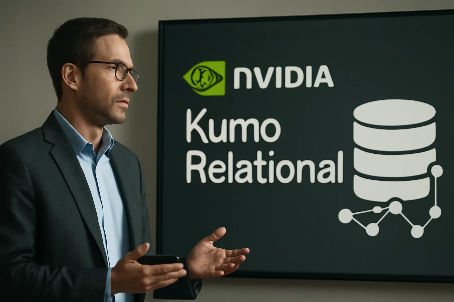 Illustrazione generata con IA per: Nvidia presenta Kumo Relational, modello predittivo per database senza addestramento