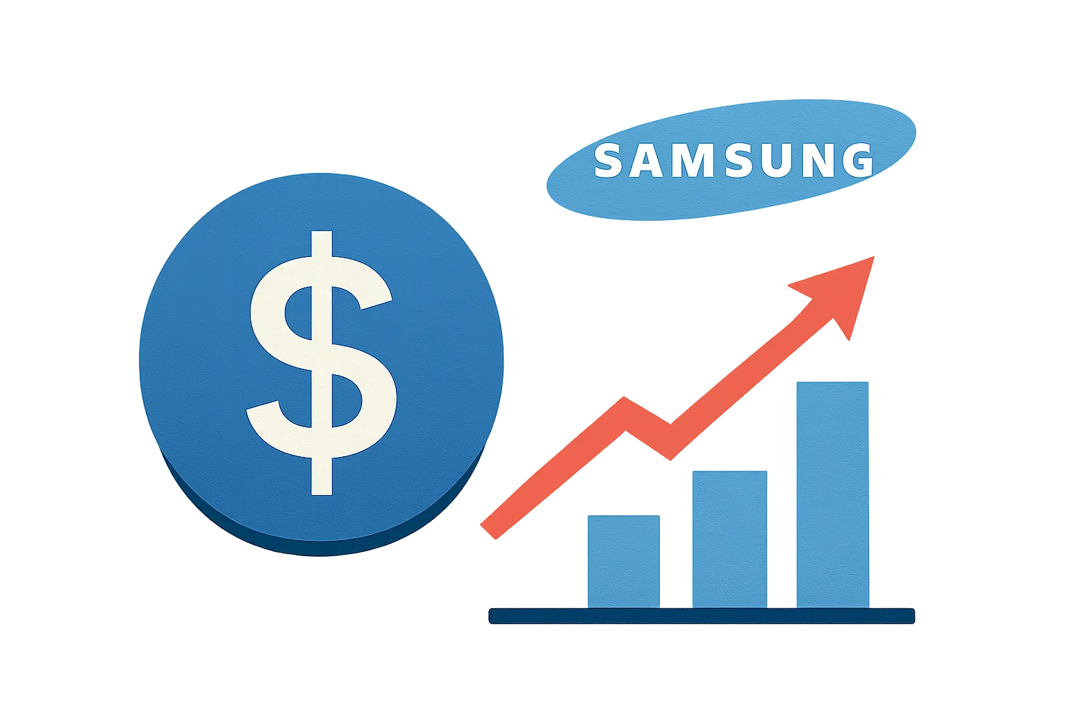 Illustrazione generata con IA per: Samsung chiude il terzo trimestre con utili record e approva un dividendo da 30 trilioni di won