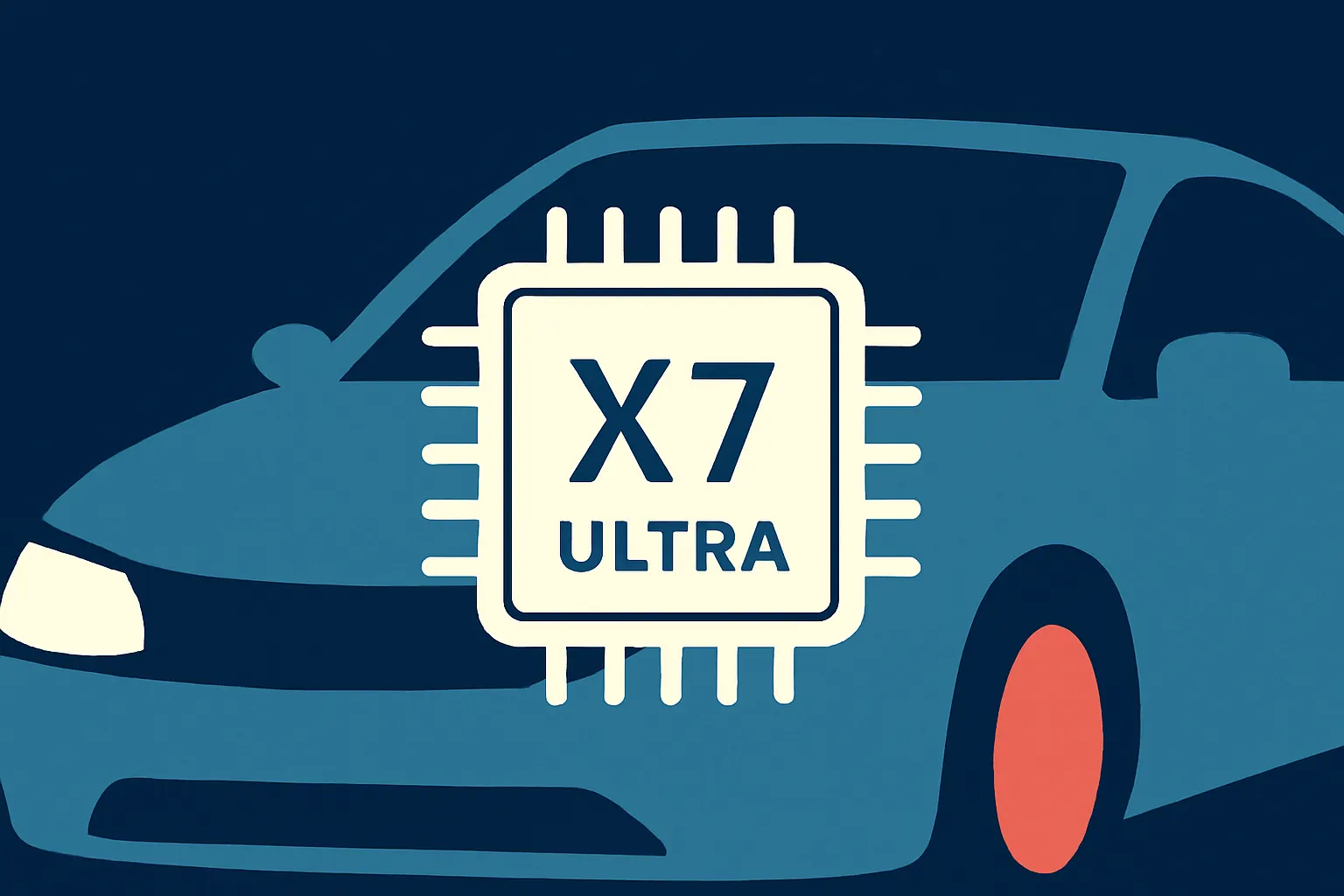 AI-generated illustration for: Automotive: China’s XHEART unveils X7 Ultra, an AI chip dedicated to vehicles