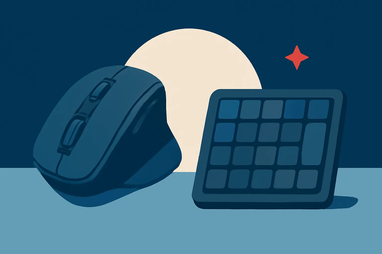 Illustrazione generata con IA per: Logitech porta in Cina il primo speciale della serie MX e una tastiera per flussi di lavoro con l'AI