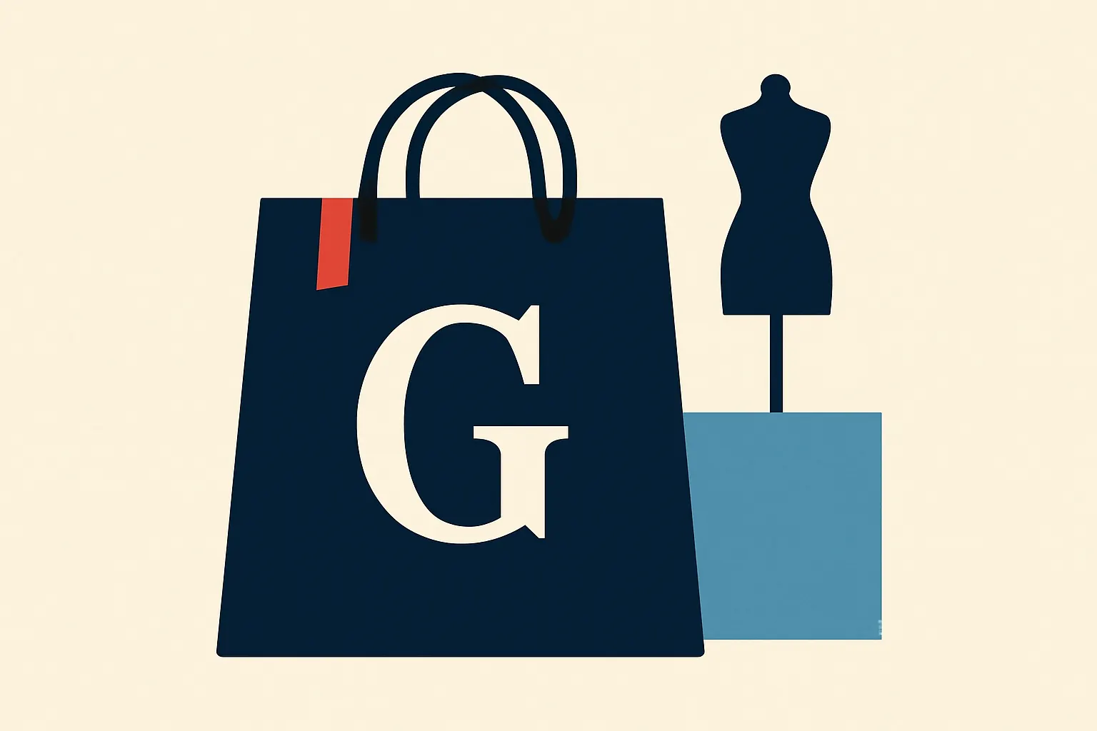 Illustrazione generata con IA per: La moda high street imita il lusso: collaborazioni celeb e stylist AI per riconquistare i clienti