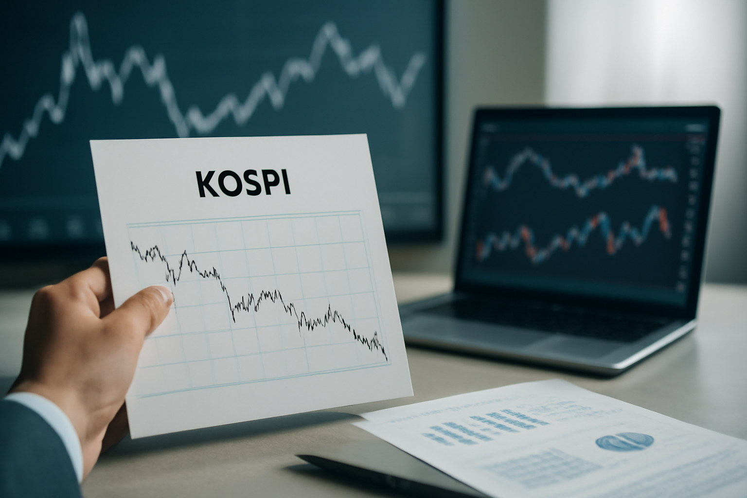 Illustrazione generata con IA per: Nomura e JPMorgan confermano il giudizio positivo sui chip coreani nonostante la volatilità del Kospi