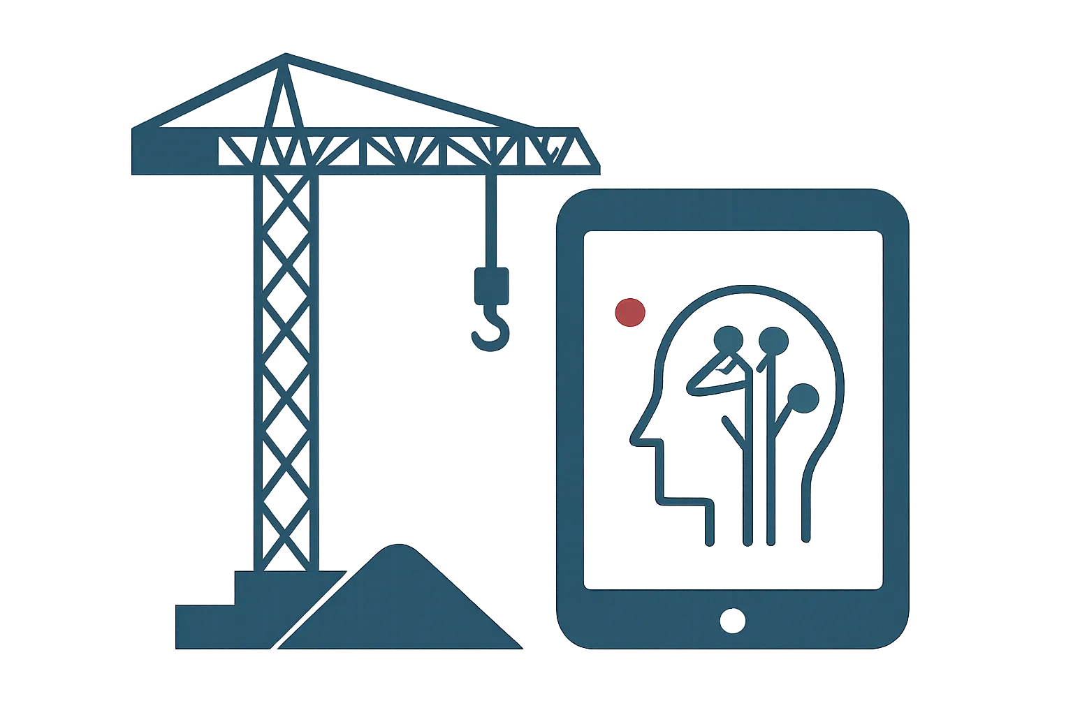 Illustrazione generata con IA per: Daewoo E&C porta l'IA nei cantieri: traduzione in 16 lingue e videosorveglianza intelligente