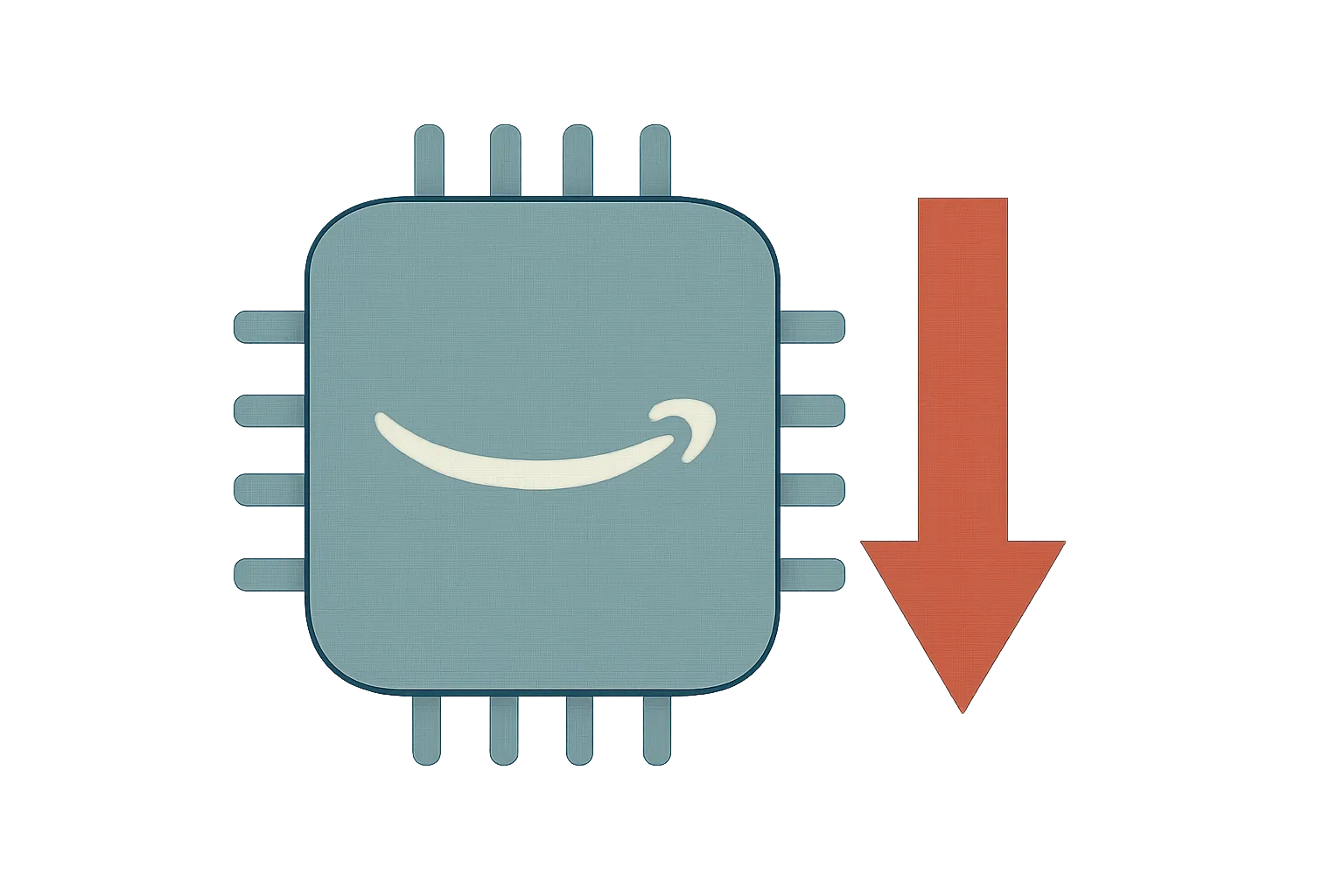 Illustrazione generata con IA per: Amazon: per portare l'AI nei software aziendali il costo va tagliato di dieci volte, dice Jassy