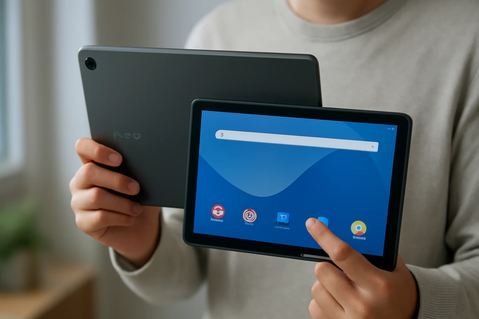 Illustrazione generata con IA per: Lenovo lancia il tablet Xiaoxin 10.1 con display opaco e certificazione occhi
