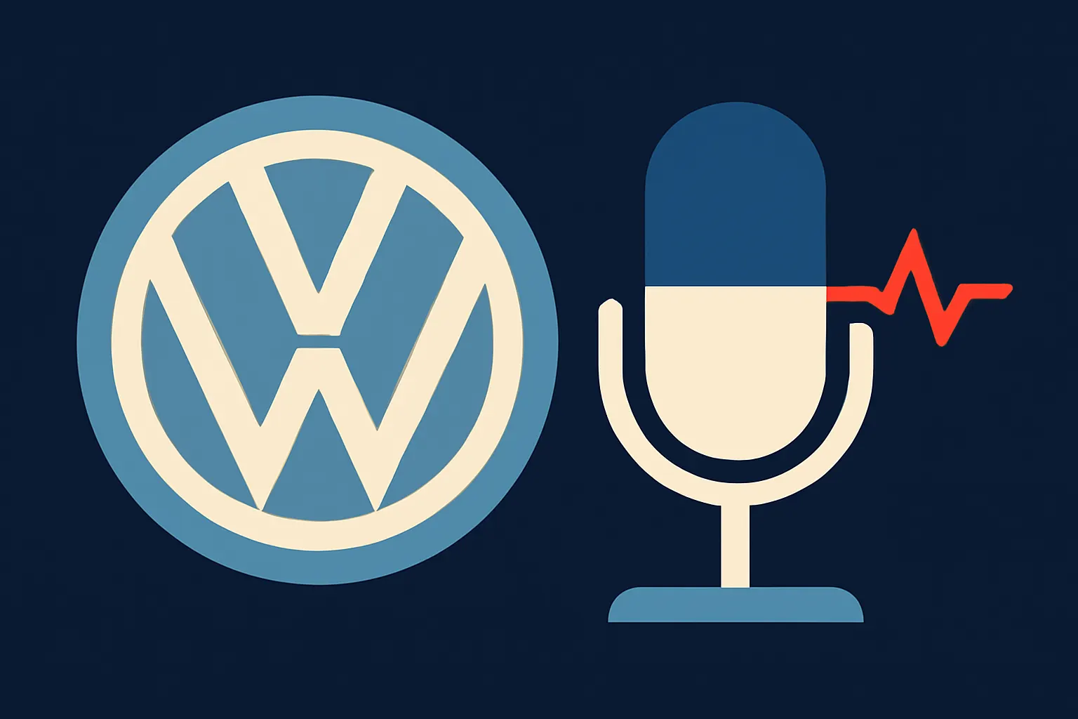 AI-generated illustration for: Rivian transfers parts of its voice assistant to Volkswagen, but the terms remain confidential
