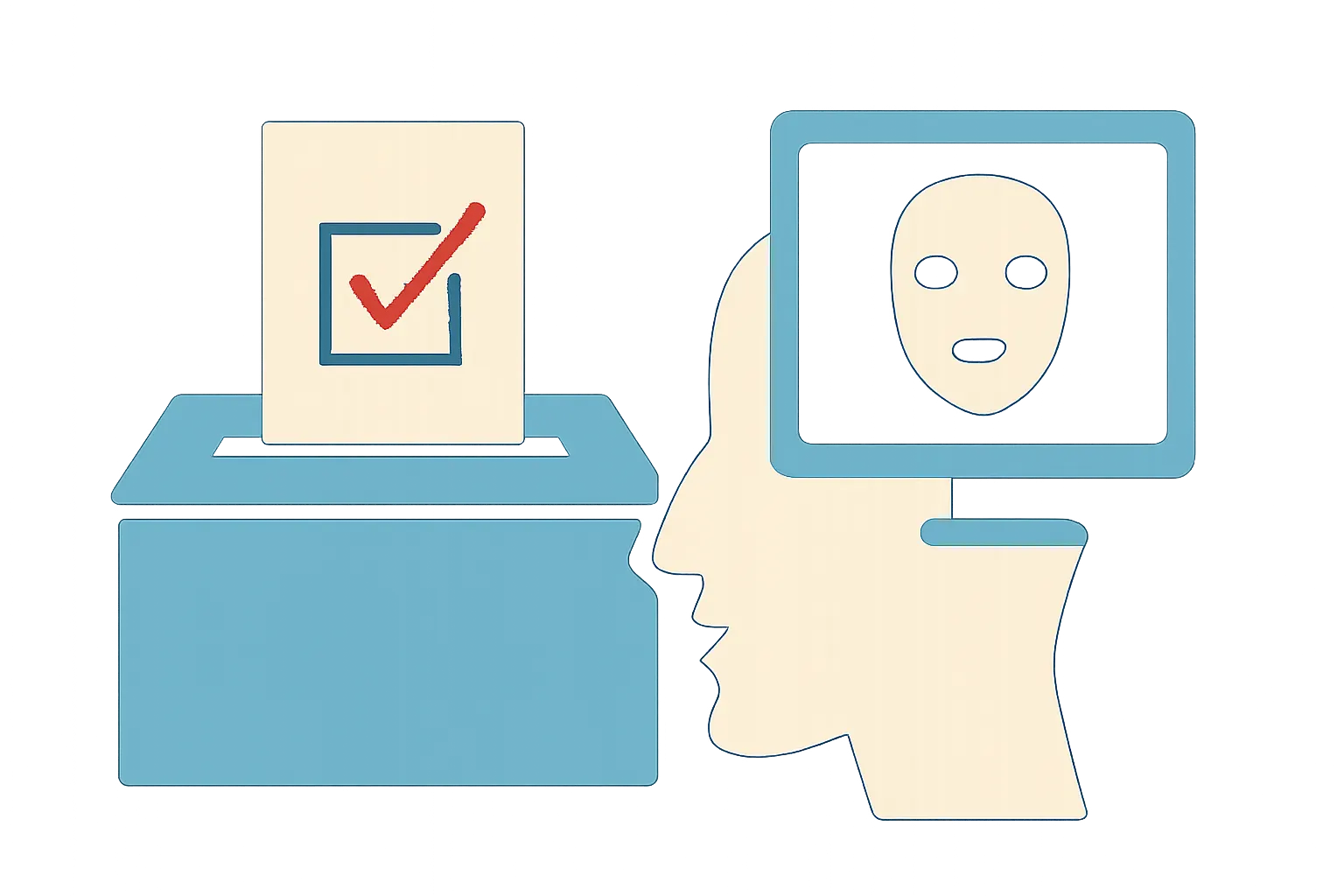 Illustrazione generata con IA per: Deepfake elettorali in aumento del 27%, la Corea del Sud terza al mondo per casi