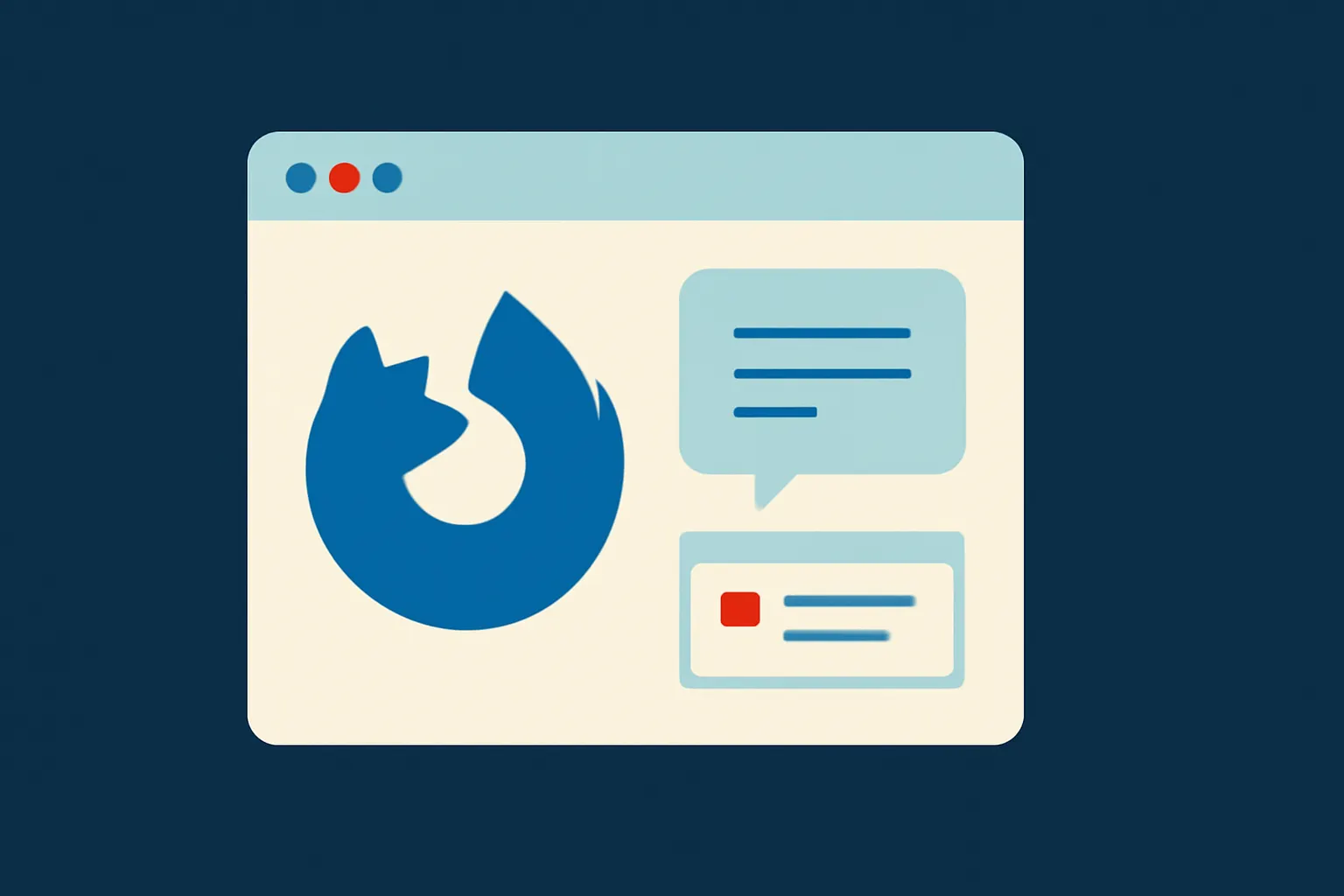 Illustrazione generata con IA per: Firefox Smart Window, l'AI compila i moduli usando le schede aperte