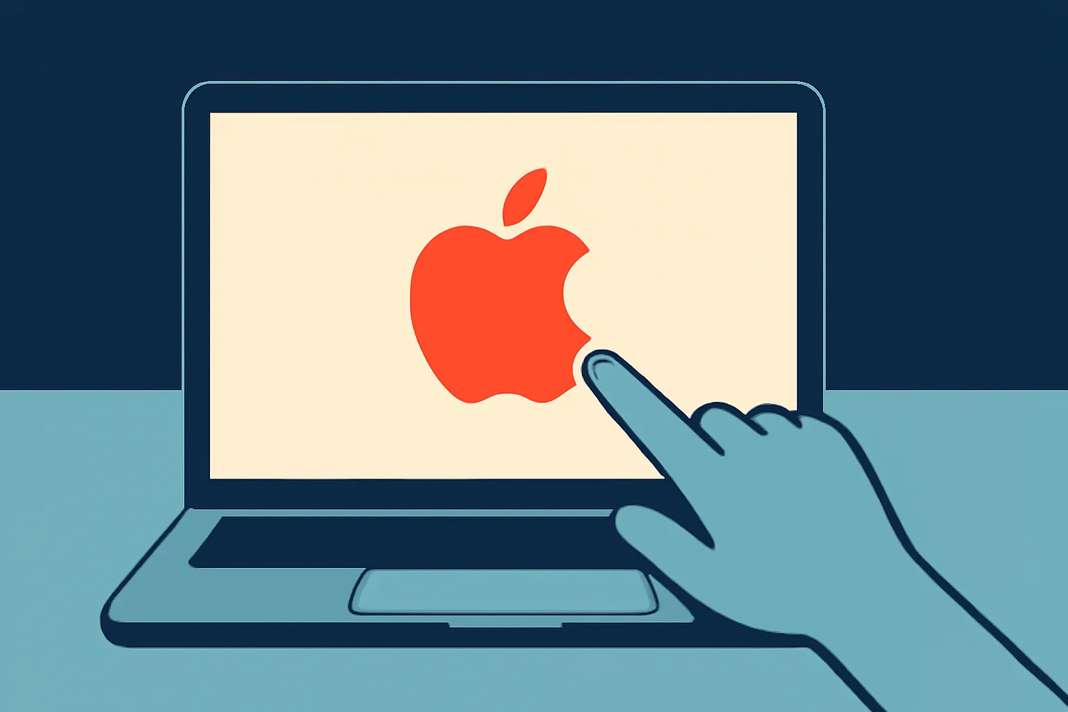 AI-generated illustration for: Apple unveils its first touchscreen MacBooks, a turning point after years of rejection