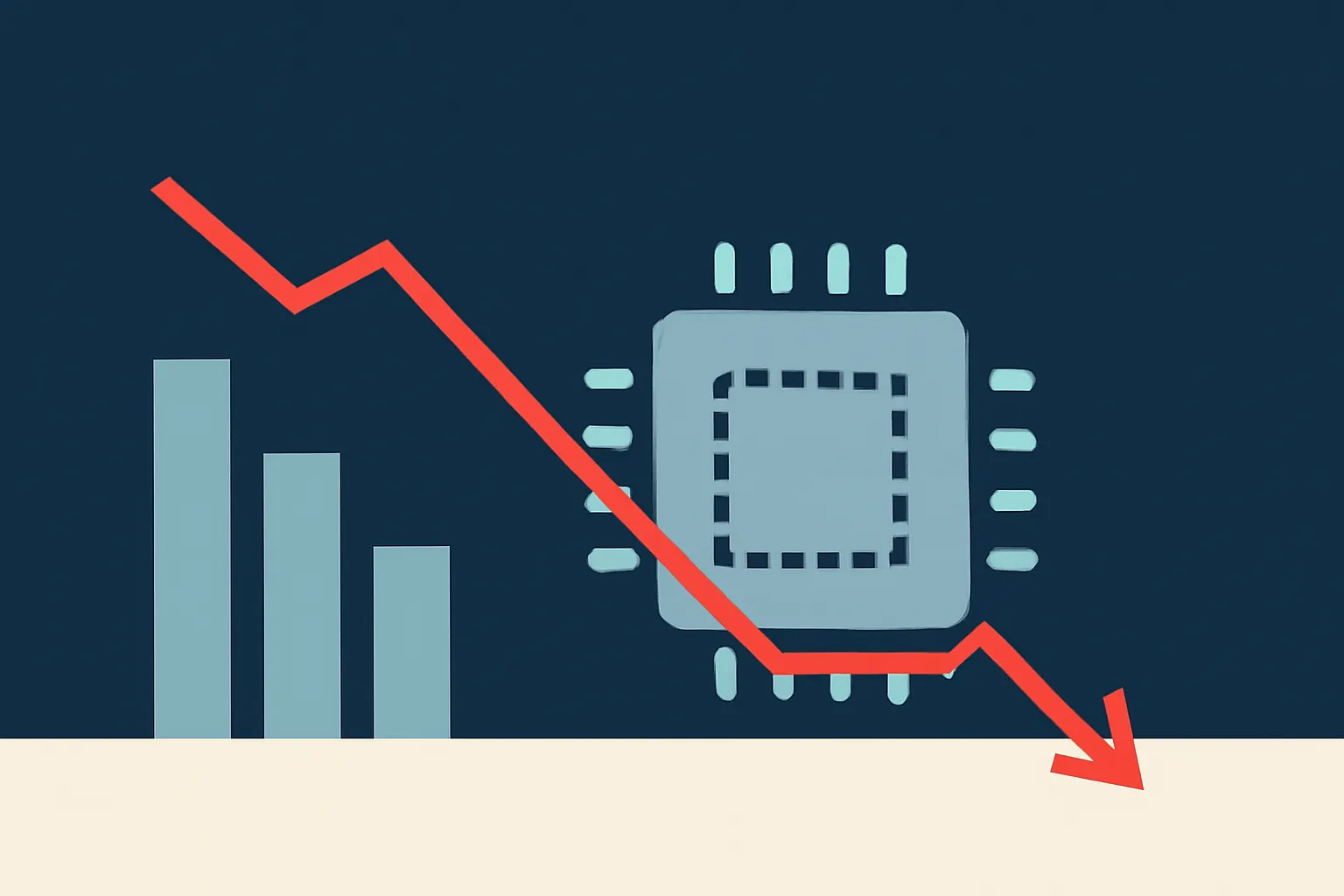 Illustrazione generata con IA per: I conti deludenti di Intel, Amazon e Alphabet fanno tremare Wall Street: la spesa per l'AI non ripaga ancora
