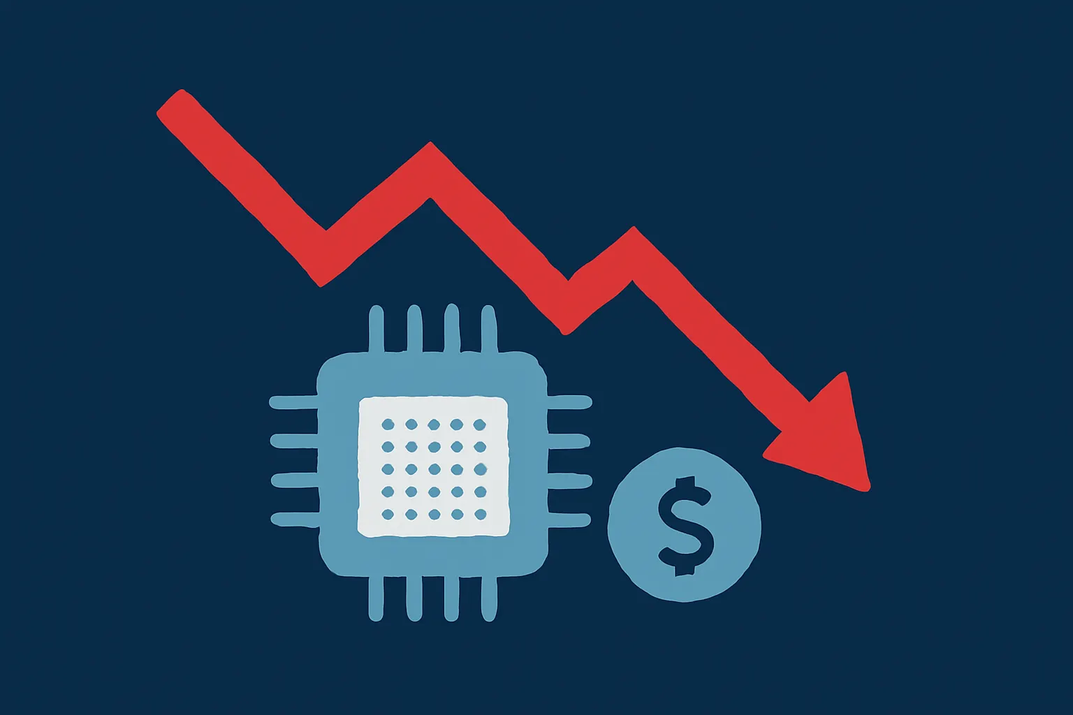 AI-generated illustration for: Seoul closes down 3.5%: semiconductor selloff amid doubts over AI sustainability