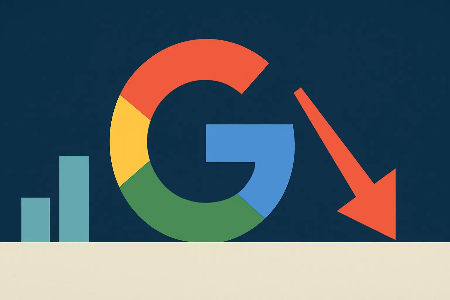 AI-generated illustration for: Google, search revenue slows and the market fears the cost of AI
