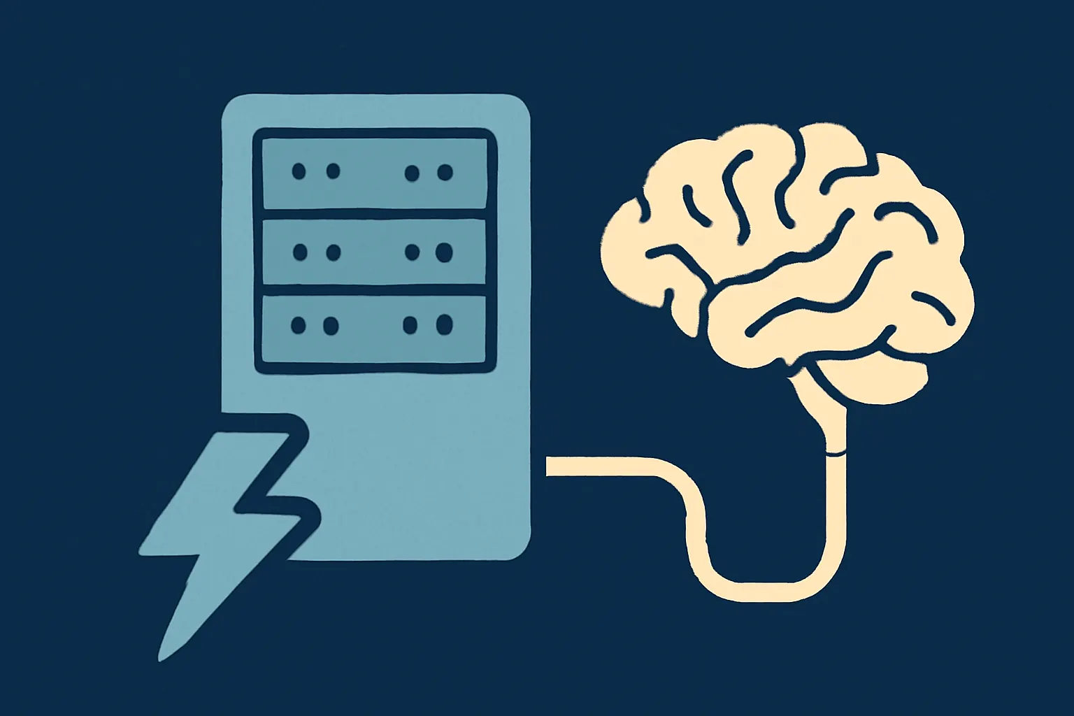 AI-generated illustration for: Data centers and artificial intelligence: pressure on the power grid becomes a driver of innovation