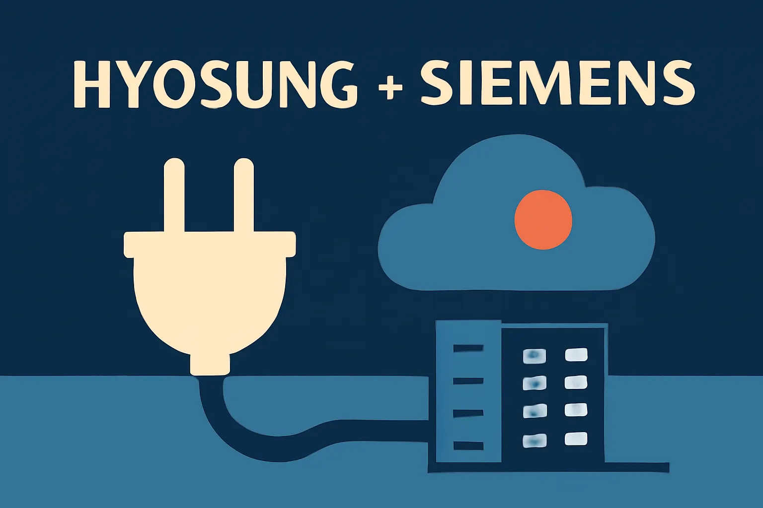 AI-generated illustration for: Hyosung and Siemens join forces on digital power grids and AI data centers